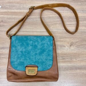 Liz Soto Crossbody Bag Blue and Brown